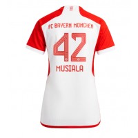 Koszulka piłkarska Bayern Munich Jamal Musiala #42 Strój Domowy dla kobiety 2023-24 tanio Krótki Rękaw